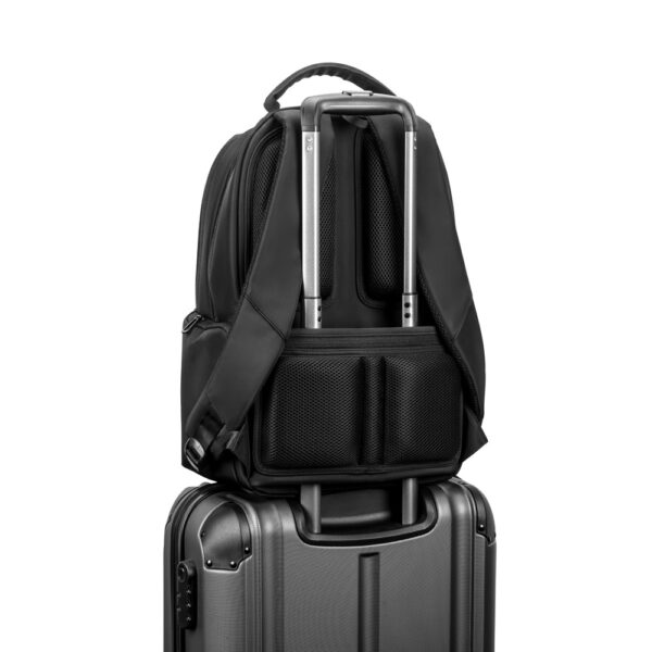 SPACIO SOLID. Mochila para computador portátil (17″) em nylon 150D com 2 compartimentos acolchoados e placa para personalização