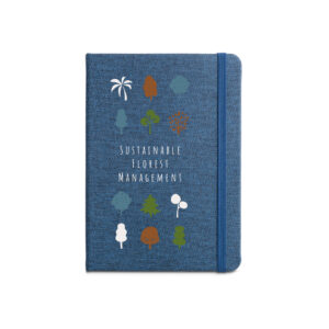 BOYD II. Caderno A5 de capa dura em poliéster 100% reciclado com páginas pautadas