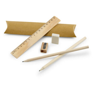 RHOMBUS. Kit de escrita: régua, lápis de grafite, borracha e apontador