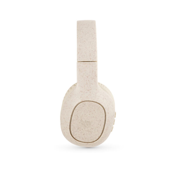 MARCONI. Fones de ouvido wireless dobráveis com autonomia de 13h (400 mAh), em fibra de palha de trigo e ABS