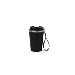 SPITZ. Copo de viagem térmico em aço inox 90% reciclado de parede dupla, com acabamento em mate (440 mL)
