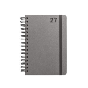 SIMMEL A5. Agenda A5, com argolas, em pele (58% reciclada)