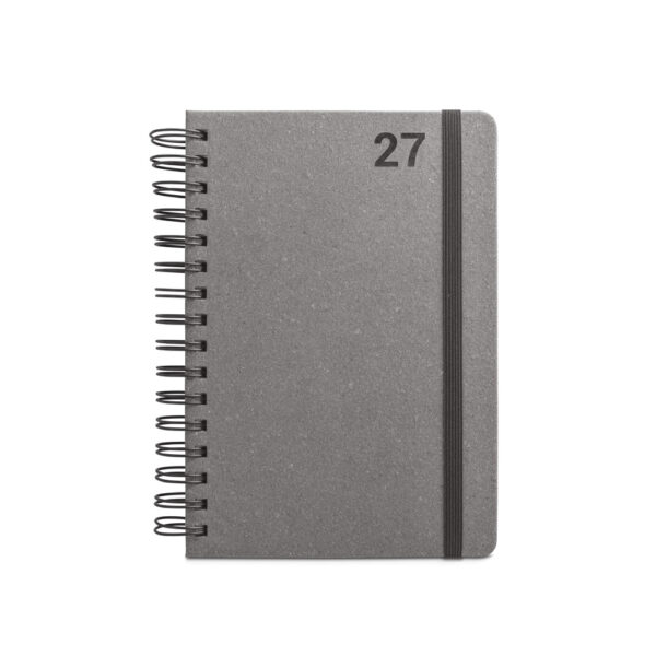 SIMMEL A5. Agenda A5, com argolas, em pele (58% reciclada)