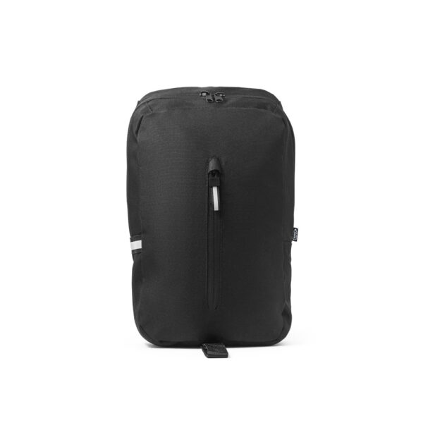 DELFOS. Mochila à tiracolo em poliéster reciclado 300D e poliéster reciclado 600D com elementos refletores