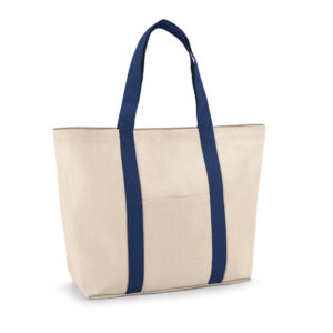 VILLE. Sacola 100% algodão canvas (280 g/m²) com bolso frontal, bolso interior e fecho magnético