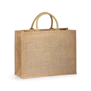 SHANTI. Sacola em 100% juta (360 g/m²) com laminado no interior