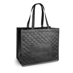 ARLETA. Sacola em non-woven laminado (110 g/m²) com bolso frontal (175 g/m²)