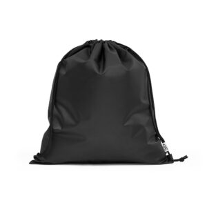 PEMBA. Sacola tipo mochila em poliéster reciclado 190T, produzida a partir de plástico reciclado