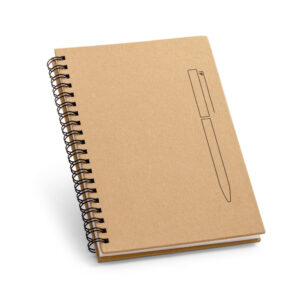 ROCK. Caderno B6 de capa dura em papel kraft (120 g/m²), com páginas lisas
