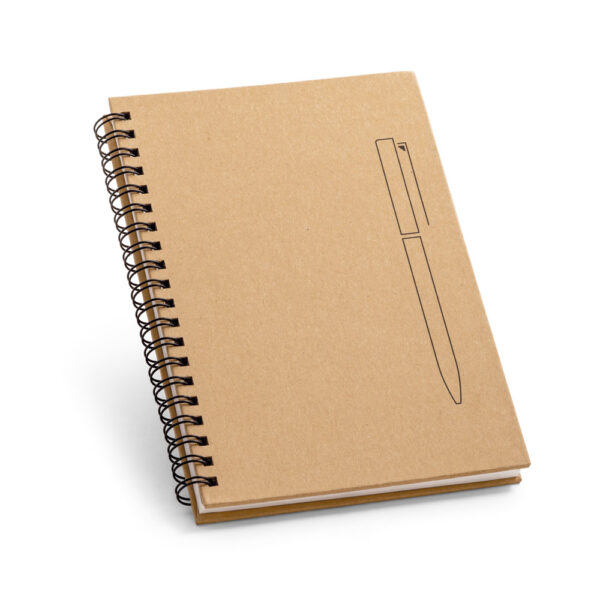 ROCK. Caderno B6 de capa dura em papel kraft (120 g/m²), com páginas lisas