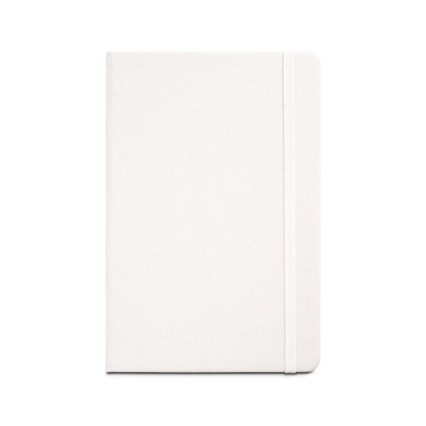 MONDRIAN. Caderno A5 de capa dura em poliéster 100% reciclado, com tratamento antibacteriano e páginas pautadas