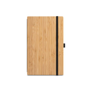 BUARQUE POCKET. Caderno de bolso com capa e contracapa em placa de bambu e lombada em poliéster 100% reciclado, com páginas lisas recicladas