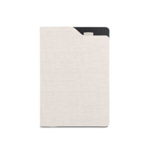 LOBATO. Caderno A5 de capa dura em tecido PET 100% reciclado, com páginas pautadas recicladas