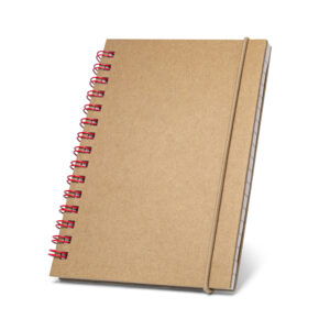 MARLOWE. Caderno de bolso espiral de capa dura em cartão, com páginas pautadas recicladas