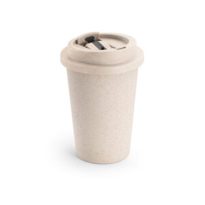 TOFFA. Copo de viagem em fibra de bambu (60%) e PP (40%) com tampa flip top (380 mL)