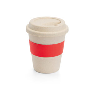 LATTE. Copo de viagem em fibra de bambu (60%) e PP (40%) com tampa (380 mL)