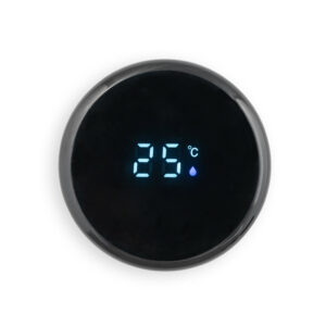 ROSSI. Garrafa térmica em aço inox de parede dupla isolada a vácuo, com termômetro digital (450 mL)