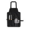 CHAMP. Kit churrasco com 3 utensílios em aço inox e madeira de Seringueira e luva