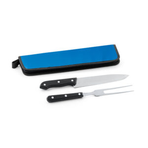 JULLEMIER. Kit churrasco em estojo de 210D com 2 utensílios em aço inox e PP