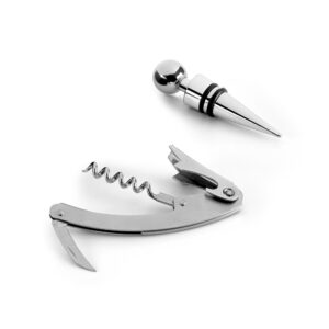 BARREL. Conjunto para vinho em zinco e inox