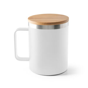 LAUDA. Copo de viagem térmico em aço inox 90% reciclado de parede dupla isolada a vácuo (420 mL)