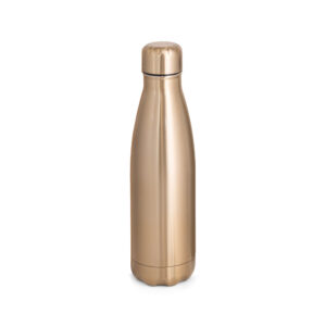 SHOW METALLIC. Garrafa térmica em aço inox de parede dupla isolada a vácuo, com acabamento metalizado (510 mL)