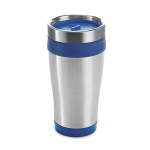 BATUM. Copo de viagem em aço inox e PP, térmico com parede dupla isolada a ar (420 mL)
