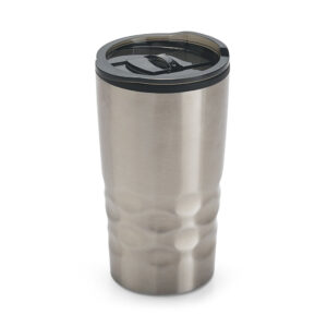 HASSI. Copo de viagem em aço inox e PP, térmico com parede dupla isolada a ar (510 mL)