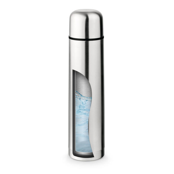 LITER. Garrafa térmica em aço inox de parede dupla isolada a vácuo (1 L)