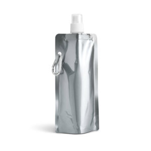 GILDED. Squeeze dobrável em PE com bico de sistema "push-pull" e acabamento metalizado (460 mL)