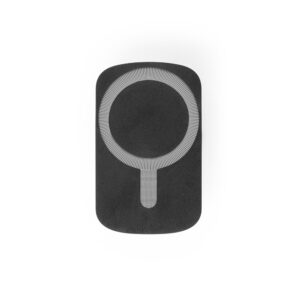 KOCH. Carregador magnético por indução super-rápido (wireless) com a funcionalidade de suporte para carro, em ABS 60% reciclado e silicone