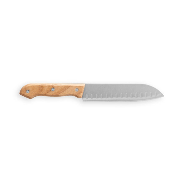 TERIYAKI. Kit churrasco em estojo de PU e 210D com tábua em bambu e 7 utensílios em aço inox e madeira de Seringueira