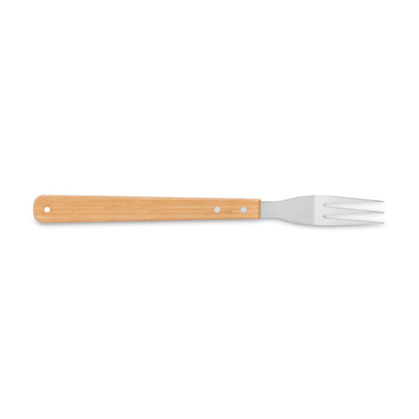 BOTTURA. Kit churrasco em estojo de bambu com 6 peças em aço inox e bambu