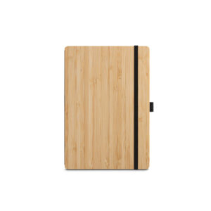 GAIMAN. Conjunto de caderno A5 em bambu com páginas pautadas e caneta esferográfica em bambu