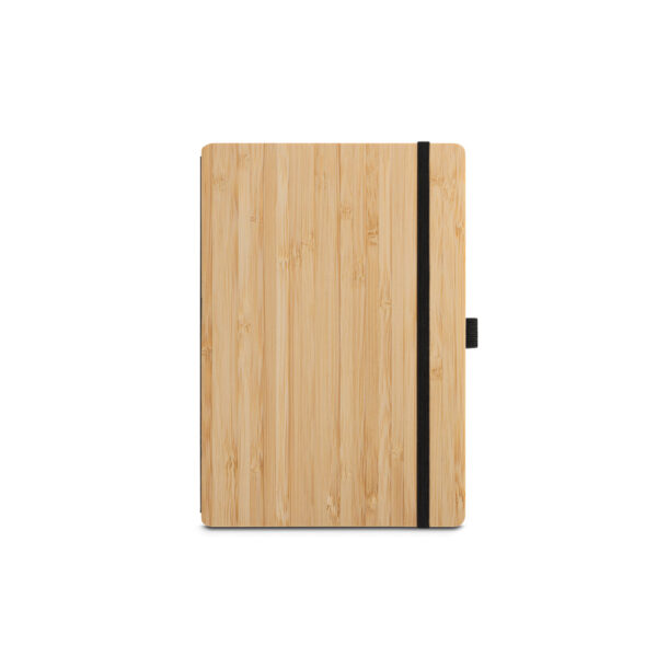 GAIMAN. Conjunto de caderno A5 em bambu com páginas pautadas e caneta esferográfica em bambu