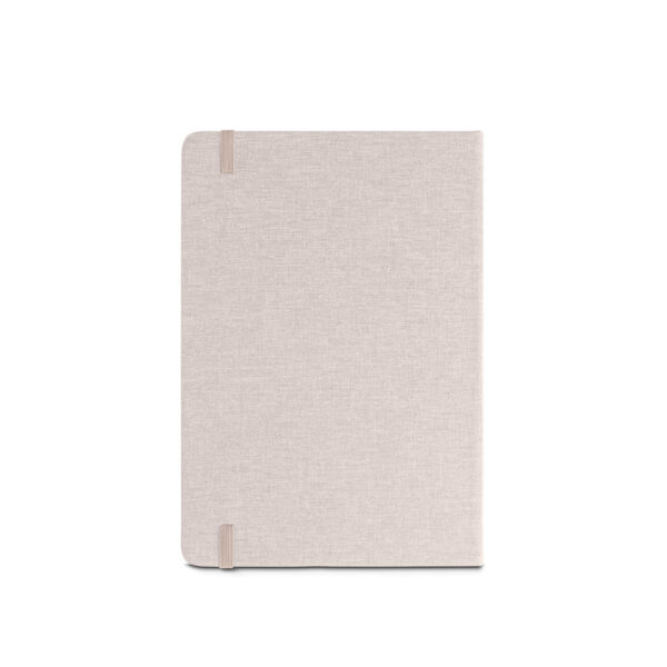 MÁRQUEZ. Caderno A5 de capa dura em tecido PET 100% reciclado, com páginas pautadas recicladas
