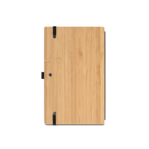 BUARQUE POCKET. Caderno de bolso com capa e contracapa em placa de bambu e lombada em poliéster 100% reciclado, com páginas lisas recicladas