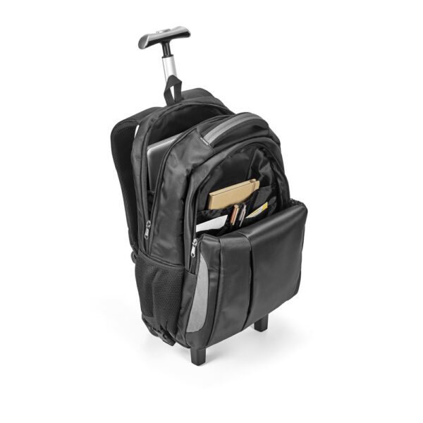 MIAMI. Mochila trolley para notebook (17”) em Nylon 999 impermeável com 2 rodas e sistema de proteção integrado (30 L)