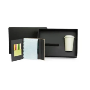 KIT CADERNO, CANETA E COPO - 3 PÇS