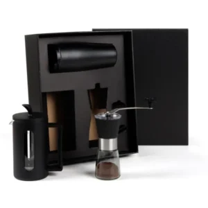 KIT CAFETEIRA, MOEDOR E COPO DUPLA CAMADA - 3 PÇS