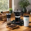 KIT CAFETEIRA, MOEDOR E COPO TÉRMICO – 3 PÇS