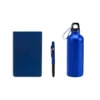 KIT COM SQUEEZE, CANETA E BLOCO PARA ANOTAÇÕES – AZUL – 3 PÇS
