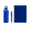 KIT COM SQUEEZE, CANETA E CADERNO – AZUL – 3 PÇS