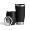 KIT DE COPOS TÉRMICOS EM AÇO INOX – 340ML / 500ML – PRETO – 2 PÇS