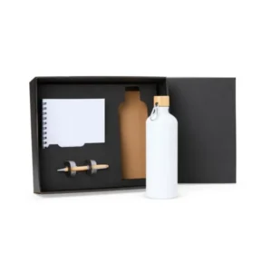 KIT GARRAFA, CADERNO E CANETA - 3 PÇS