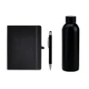 KIT GARRAFA, CADERNO E CANETA – PRETO – 3 PÇS