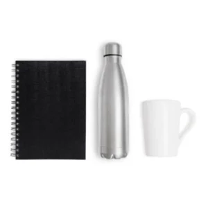 KIT GARRAFA, CANECA E CADERNO - 3 PÇS