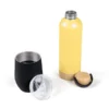 KIT GARRAFA E COPO TÉRMICO – AMARELO/PRETO – 2 PÇS