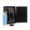 KIT GARRAFA E COPO TÉRMICO – AZUL/PRETO – 2 PÇS
