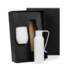 KIT GARRAFA E COPO TÉRMICO – BRANCO – 2 PÇS